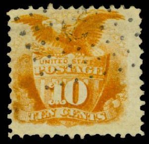 US Stamps Value Scott Cat. # 116: 10c 1869 Pictorial Shield Eagle. Daniel Kelleher Auctions, Sep 2013, Sale 639, Lot 3222