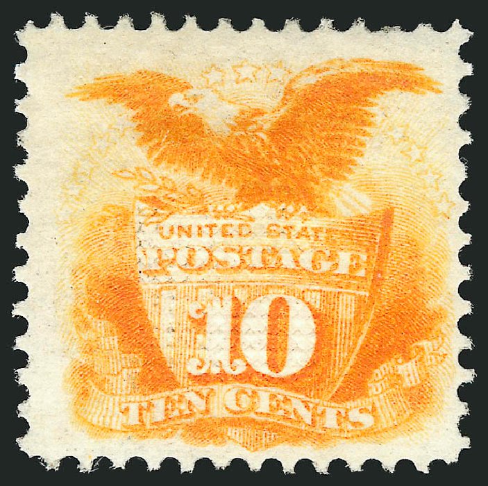 US Stamps Price Scott Catalog # 116: 1869 10c Pictorial Shield Eagle. Robert Siegel Auction Galleries, Apr 2015, Sale 1096, Lot 222