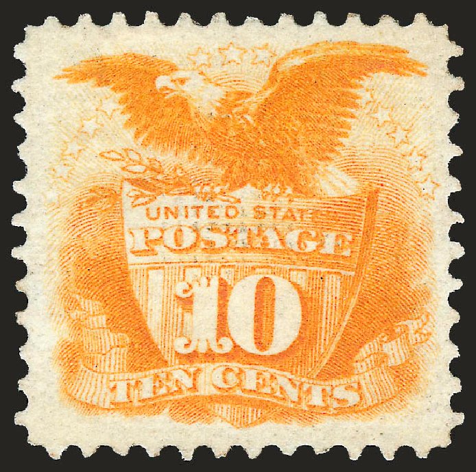 US Stamp Value Scott Cat. # 116: 10c 1869 Pictorial Shield Eagle. Robert Siegel Auction Galleries, Dec 2008, Sale 967, Lot 4232