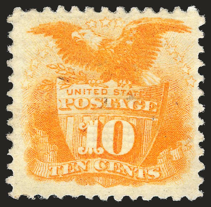 US Stamps Prices Scott 116 - 10c 1869 Pictorial Shield Eagle. Robert Siegel Auction Galleries, Jun 2010, Sale 992, Lot 2182