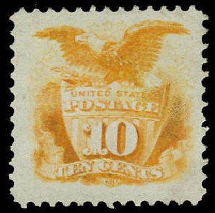 US Stamp Price Scott Catalog 116 - 1869 10c Pictorial Shield Eagle. Daniel Kelleher Auctions, Jun 2012, Sale 630, Lot 1333
