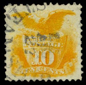 Cost of US Stamps Scott 116: 10c 1869 Pictorial Shield Eagle. Daniel Kelleher Auctions, Sep 2013, Sale 639, Lot 3223
