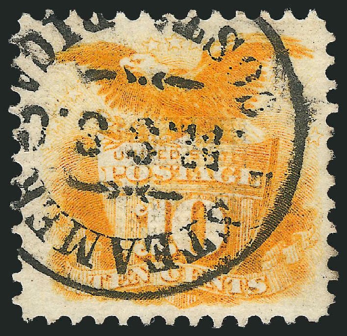 US Stamp Values Scott Catalog 116 - 1869 10c Pictorial Shield Eagle. Robert Siegel Auction Galleries, Mar 2011, Sale 1004, Lot 113