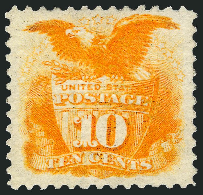 US Stamps Prices Scott Catalogue 116: 1869 10c Pictorial Shield Eagle. Robert Siegel Auction Galleries, Sep 2008, Sale 962, Lot 2383