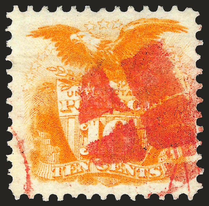 US Stamps Value Scott # 116 - 10c 1869 Pictorial Shield Eagle. Robert Siegel Auction Galleries, Oct 2008, Sale 963, Lot 663
