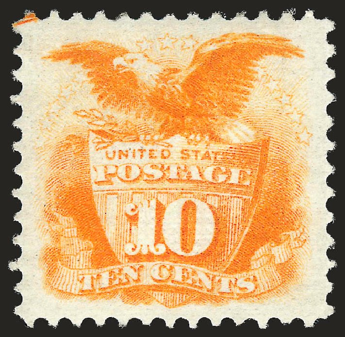 Cost of US Stamps Scott Cat. #116 - 1869 10c Pictorial Shield Eagle. Robert Siegel Auction Galleries, Apr 2010, Sale 984, Lot 383