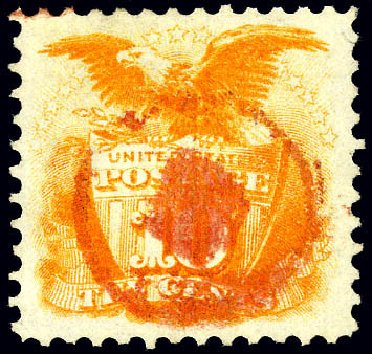 Prices of US Stamps Scott 116: 10c 1869 Pictorial Shield Eagle. Matthew Bennett International, Dec 2008, Sale 330, Lot 1576