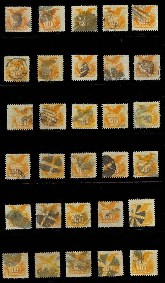 US Stamps Prices Scott Cat. # 116 - 10c 1869 Pictorial Shield Eagle. Daniel Kelleher Auctions, Oct 2011, Sale 626, Lot 136