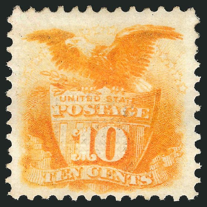 Values of US Stamps Scott Catalog # 116: 10c 1869 Pictorial Shield Eagle. Robert Siegel Auction Galleries, Mar 2013, Sale 1040, Lot 1366
