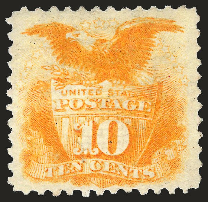 Price of US Stamps Scott Catalogue # 116: 10c 1869 Pictorial Shield Eagle. Robert Siegel Auction Galleries, Apr 2010, Sale 984, Lot 386