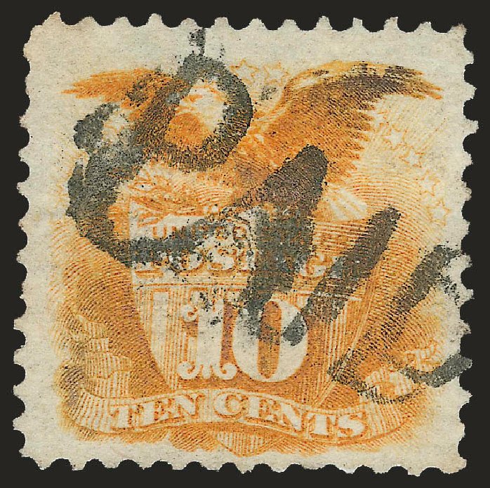 Price of US Stamp Scott Catalog # 116 - 1869 10c Pictorial Shield Eagle. Robert Siegel Auction Galleries, Apr 2010, Sale 984, Lot 396