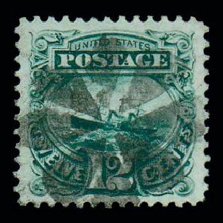Values of US Stamp Scott Catalogue 117 - 12c 1869 Pictorial S.S. Adriatic. Matthew Bennett International, Dec 2007, Sale 323, Lot 297