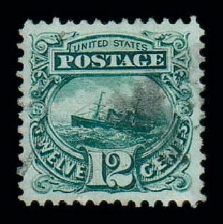 US Stamps Prices Scott Catalog #117 - 1869 12c Pictorial S.S. Adriatic. Matthew Bennett International, Dec 2007, Sale 325, Lot 1597