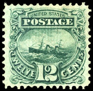 US Stamps Value Scott Cat. # 117 - 1869 12c Pictorial S.S. Adriatic. Matthew Bennett International, Jun 2008, Sale 328, Lot 617