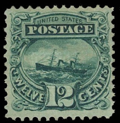 Price of US Stamps Scott Cat. # 117: 12c 1869 Pictorial S.S. Adriatic. Daniel Kelleher Auctions, Oct 2011, Sale 626, Lot 137