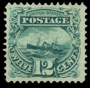 US Stamp Price Scott Catalog #117 - 12c 1869 Pictorial S.S. Adriatic. Daniel Kelleher Auctions, Mar 2014, Sale 650, Lot 2557