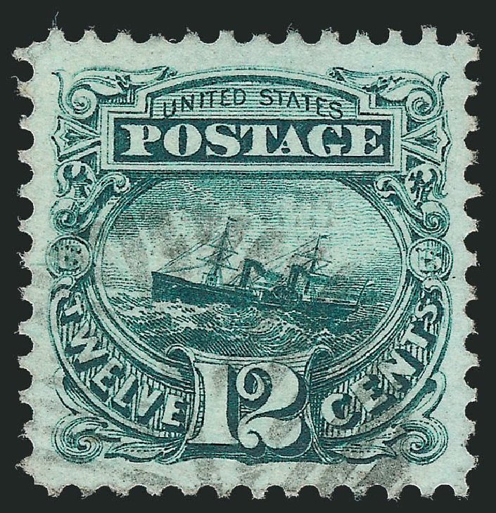 Values of US Stamps Scott Catalog #117 - 12c 1869 Pictorial S.S. Adriatic. Robert Siegel Auction Galleries, Jul 2014, Sale 1077, Lot 117