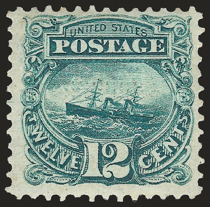 US Stamp Prices Scott # 117 - 1869 12c Pictorial S.S. Adriatic. Robert Siegel Auction Galleries, Apr 2009, Sale 972, Lot 3117