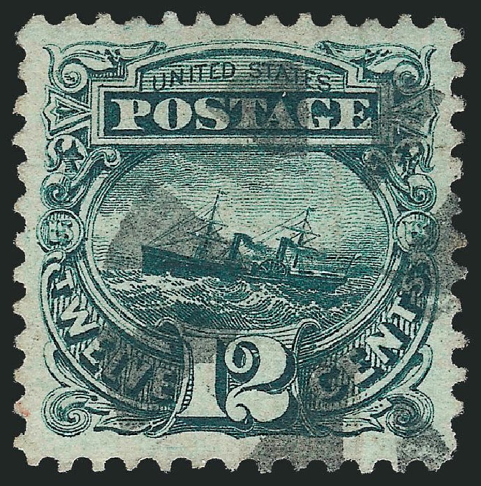Costs of US Stamp Scott Catalog # 117 - 1869 12c Pictorial S.S. Adriatic. Robert Siegel Auction Galleries, Oct 2010, Sale 997, Lot 5457
