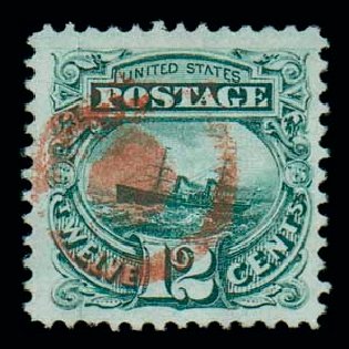 Costs of US Stamps Scott Cat. #117 - 12c 1869 Pictorial S.S. Adriatic. Matthew Bennett International, Dec 2007, Sale 323, Lot 298