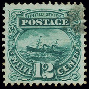 Price of US Stamp Scott Catalog 117: 12c 1869 Pictorial S.S. Adriatic. Matthew Bennett International, Jun 2008, Sale 328, Lot 618