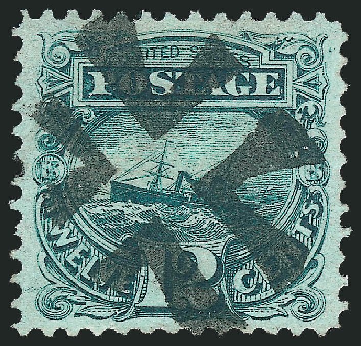 Cost of US Stamp Scott Cat. 117: 1869 12c Pictorial S.S. Adriatic. Robert Siegel Auction Galleries, Mar 2011, Sale 1004, Lot 138