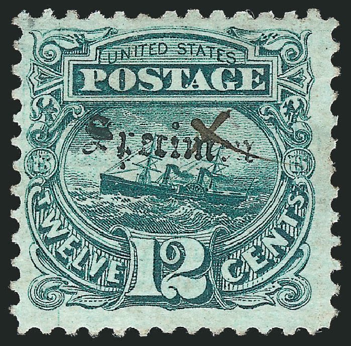 US Stamp Value Scott Cat. # 117: 12c 1869 Pictorial S.S. Adriatic. Robert Siegel Auction Galleries, Jun 2012, Sale 1025, Lot 138