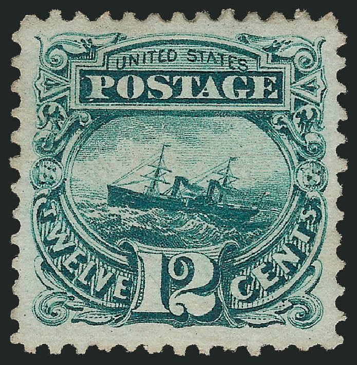 Cost of US Stamp Scott # 117: 1869 12c Pictorial S.S. Adriatic. Robert Siegel Auction Galleries, Jun 2012, Sale 1026, Lot 1258