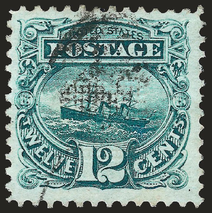 US Stamps Price Scott Cat. 117 - 1869 12c Pictorial S.S. Adriatic. Robert Siegel Auction Galleries, Dec 2008, Sale 967, Lot 4238