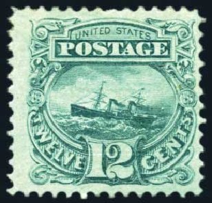 Price of US Stamp Scott Catalogue 117 - 1869 12c Pictorial S.S. Adriatic. Harmer-Schau Auction Galleries, Feb 2010, Sale 84, Lot 1379
