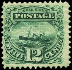Value of US Stamps Scott 117 - 12c 1869 Pictorial S.S. Adriatic. Harmer-Schau Auction Galleries, Feb 2012, Sale 92, Lot 919