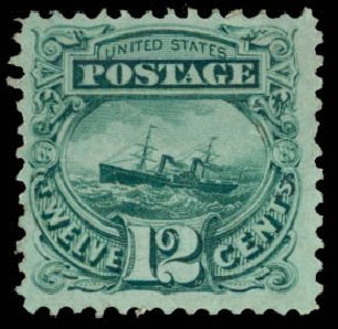 Values of US Stamp Scott Catalogue 117 - 1869 12c Pictorial S.S. Adriatic. Daniel Kelleher Auctions, Mar 2013, Sale 635, Lot 299