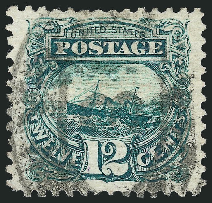 US Stamps Price Scott Cat. # 117: 12c 1869 Pictorial S.S. Adriatic. Robert Siegel Auction Galleries, Jun 2011, Sale 1011, Lot 509