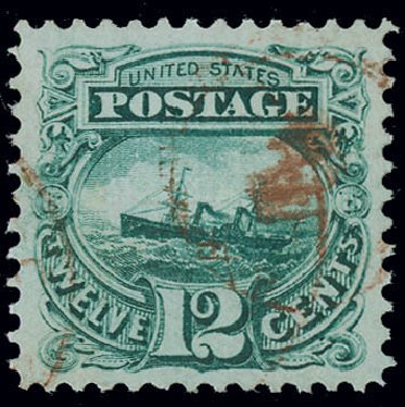 Cost of US Stamps Scott Catalog #117 - 12c 1869 Pictorial S.S. Adriatic. Matthew Bennett International, Jun 2008, Sale 328, Lot 620