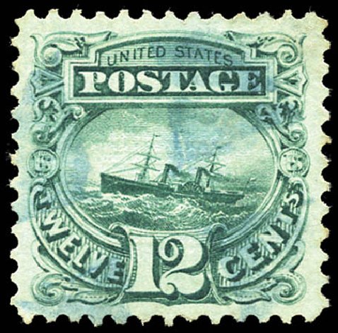 US Stamp Price Scott Catalogue # 117 - 1869 12c Pictorial S.S. Adriatic. Matthew Bennett International, Sep 2011, Sale 338, Lot 1790