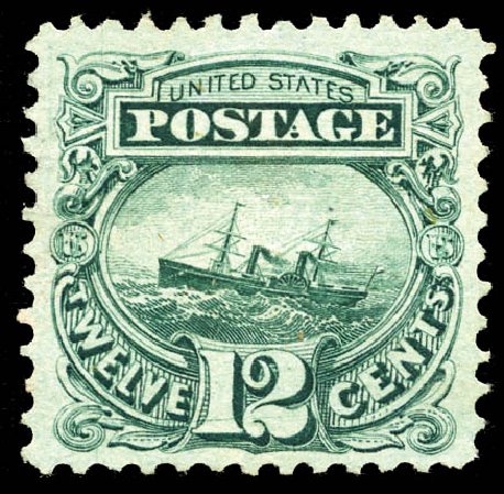 Cost of US Stamp Scott Catalog #117: 12c 1869 Pictorial S.S. Adriatic. Matthew Bennett International, Mar 2012, Sale 344, Lot 4320