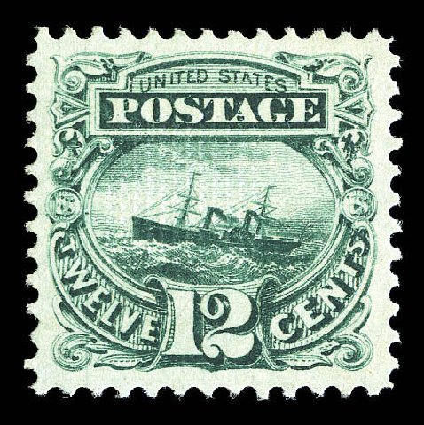 Value of US Stamps Scott Catalog # 117: 12c 1869 Pictorial S.S. Adriatic. Matthew Bennett International, Sep 2012, Sale 345, Lot 150