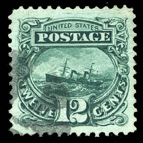 US Stamp Prices Scott Cat. # 117: 1869 12c Pictorial S.S. Adriatic. Matthew Bennett International, May 2014, Sale 350, Lot 210