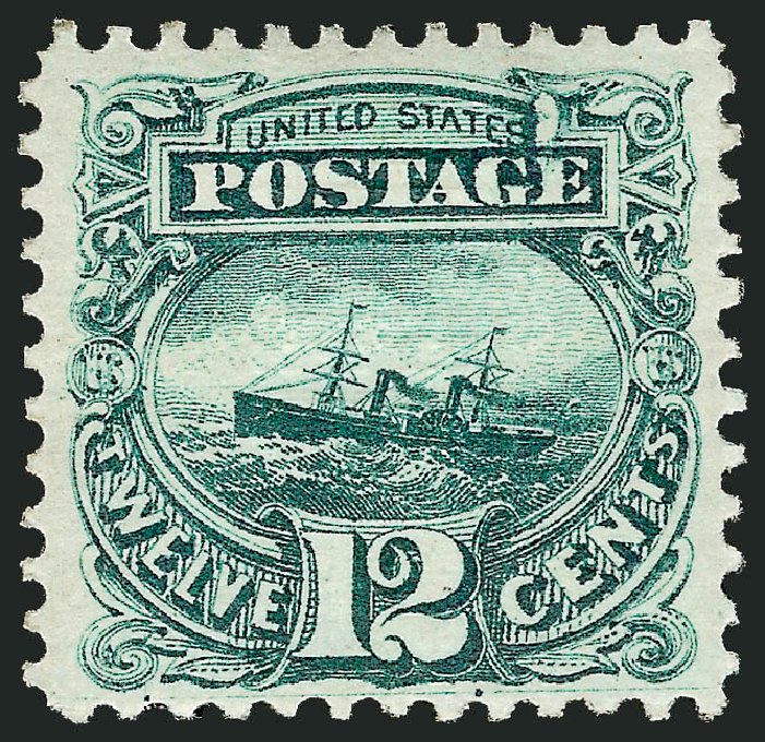 US Stamps Value Scott Catalog # 117 - 12c 1869 Pictorial S.S. Adriatic. Robert Siegel Auction Galleries, Oct 2011, Sale 1014, Lot 1300