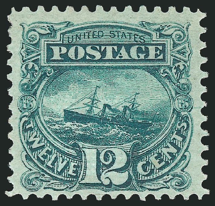 US Stamp Value Scott Catalogue #117 - 12c 1869 Pictorial S.S. Adriatic. Robert Siegel Auction Galleries, Sep 2014, Sale 1078, Lot 230