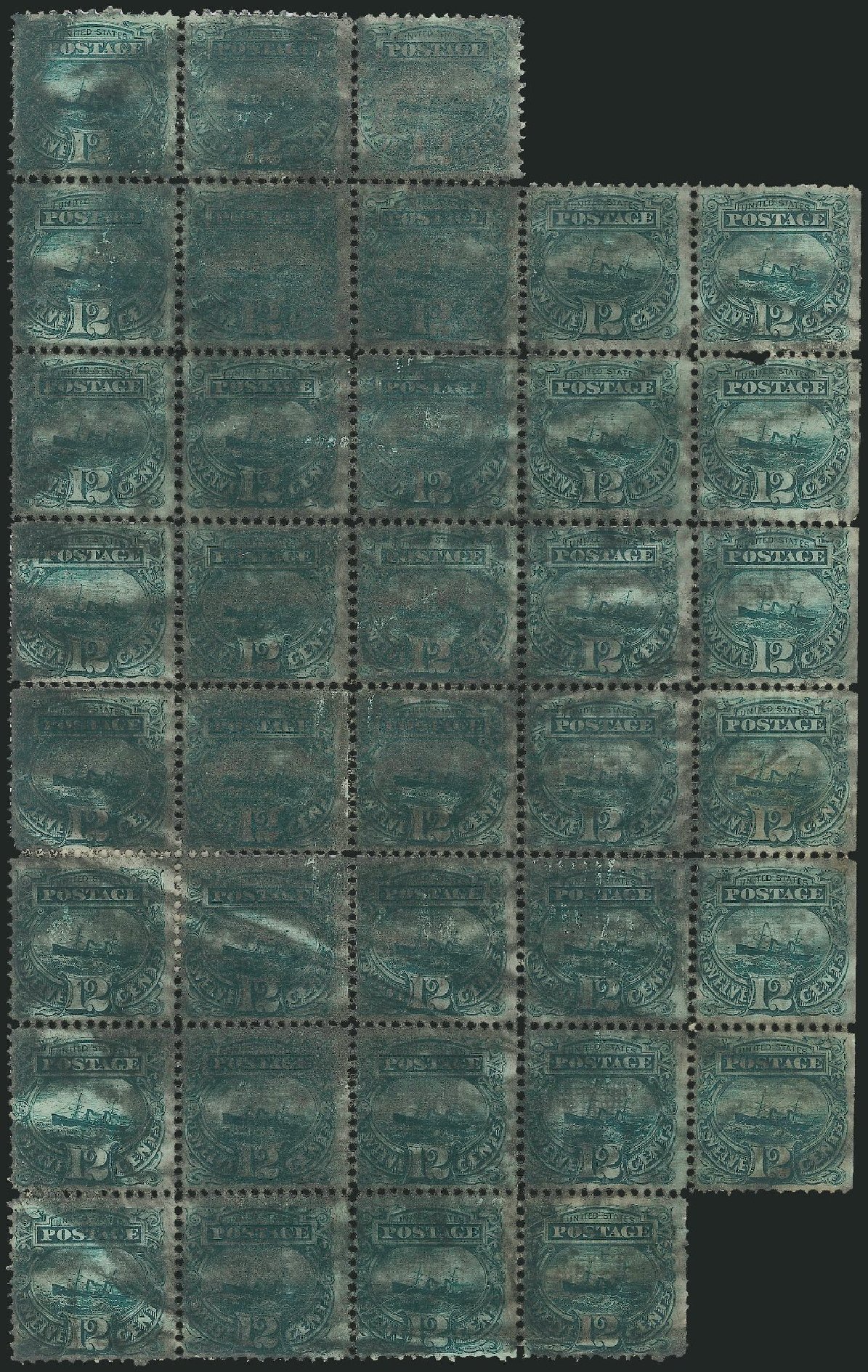 Cost of US Stamps Scott Catalogue # 117: 1869 12c Pictorial S.S. Adriatic. Robert Siegel Auction Galleries, Nov 2014, Sale 1084, Lot 3330