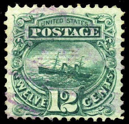 US Stamp Value Scott Catalog 117 - 12c 1869 Pictorial S.S. Adriatic. Matthew Bennett International, Mar 2012, Sale 344, Lot 4321