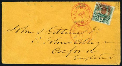 Cost of US Stamps Scott Cat. 117: 12c 1869 Pictorial S.S. Adriatic. Harmer-Schau Auction Galleries, Feb 2010, Sale 84, Lot 1381