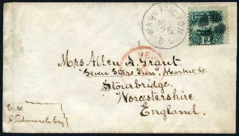 US Stamps Prices Scott Catalog 117: 12c 1869 Pictorial S.S. Adriatic. Harmer-Schau Auction Galleries, Aug 2011, Sale 90, Lot 1271