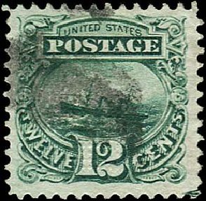 US Stamps Values Scott Catalog 117 - 1869 12c Pictorial S.S. Adriatic. Regency-Superior, Nov 2014, Sale 108, Lot 271