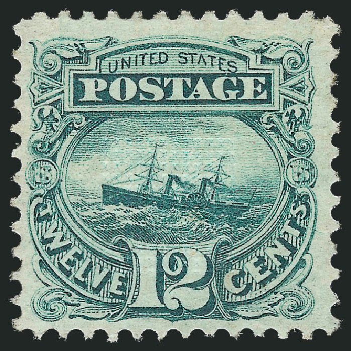 Value of US Stamp Scott Cat. # 117: 12c 1869 Pictorial S.S. Adriatic. Robert Siegel Auction Galleries, Dec 2012, Sale 1037, Lot 1671