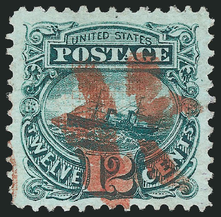 Values of US Stamps Scott Catalogue 117 - 1869 12c Pictorial S.S. Adriatic. Robert Siegel Auction Galleries, Dec 2013, Sale 1062, Lot 321