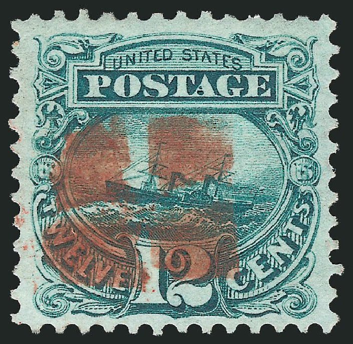 US Stamps Prices Scott Catalogue 117 - 1869 12c Pictorial S.S. Adriatic. Robert Siegel Auction Galleries, Mar 2014, Sale 1067, Lot 1111