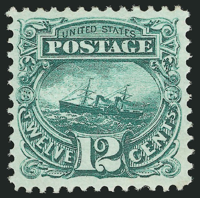 US Stamps Value Scott #117 - 1869 12c Pictorial S.S. Adriatic. Robert Siegel Auction Galleries, Feb 2010, Sale 983, Lot 81