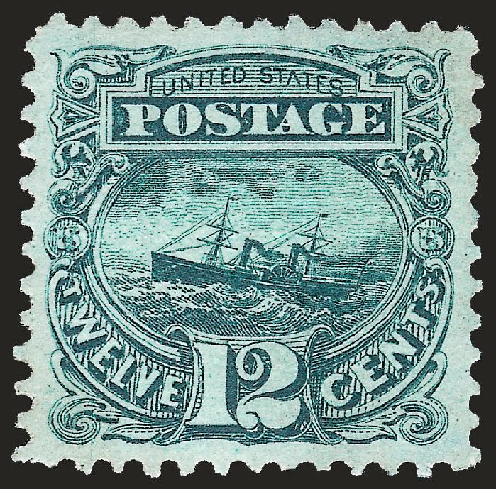 Value of US Stamp Scott #117: 1869 12c Pictorial S.S. Adriatic. Robert Siegel Auction Galleries, Apr 2010, Sale 984, Lot 401